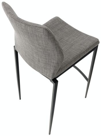 Tabouret de bar Matola tissu noir Gris 53x47x107 Gris Matière métal 4