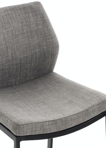 Tabouret de bar Matola tissu noir Gris 53x47x107 Gris Matière métal 5