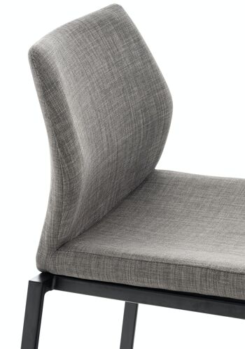 Tabouret de bar Matola tissu noir Gris 53x47x107 Gris Matière métal 6