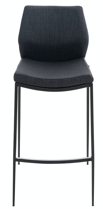 Tabouret de bar Matola tissu noir gris foncé 53x47x107 gris foncé Matière métal 2