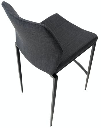 Tabouret de bar Matola tissu noir gris foncé 53x47x107 gris foncé Matière métal 4