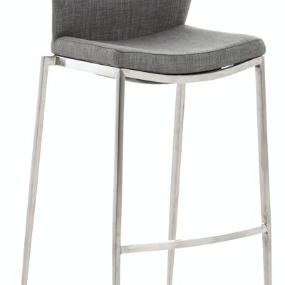 Barhocker Matola Stoff Edelstahl Grau 53x47x107 Grau Material Metall