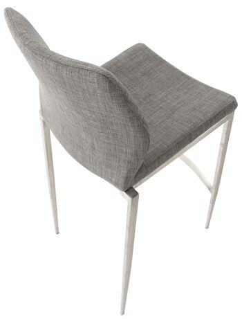 Tabouret de bar Matola tissu acier inoxydable Gris 53x47x107 Gris Matière métal 4