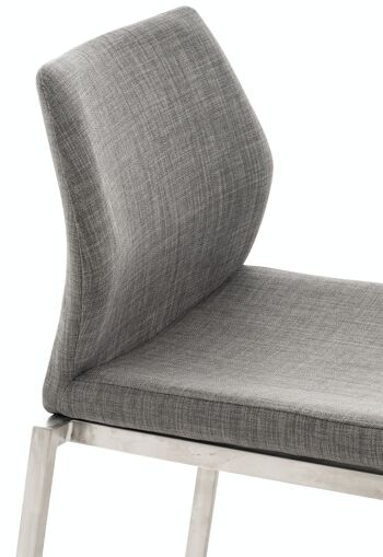 Tabouret de bar Matola tissu acier inoxydable Gris 53x47x107 Gris Matière métal 6