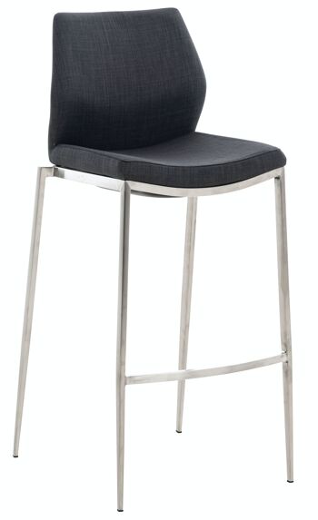 Tabouret de bar Matola tissu acier inoxydable gris foncé 53x47x107 gris foncé Matière métal 1