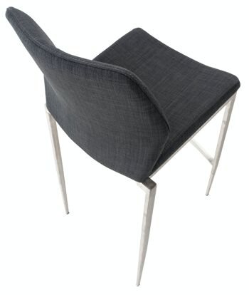 Tabouret de bar Matola tissu acier inoxydable gris foncé 53x47x107 gris foncé Matière métal 4