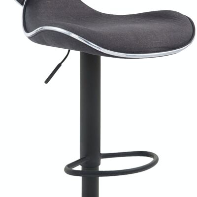 Tabouret de bar Las Vegas V2 tissu noir gris foncé 49x46x88 gris foncé Matière métal