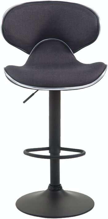 Tabouret de bar Las Vegas V2 tissu noir gris foncé 49x46x88 gris foncé Matière métal 2