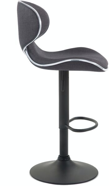 Tabouret de bar Las Vegas V2 tissu noir gris foncé 49x46x88 gris foncé Matière métal 3