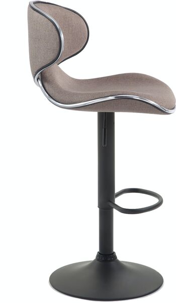 Tabouret de bar Las Vegas V2 tissu noir taupe 49x46x88 taupe Matière métal 3