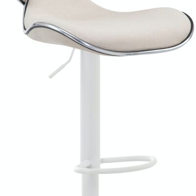 Tabouret de bar Las Vegas V2 tissu blanc crème 49x46x88 crème Matière métal