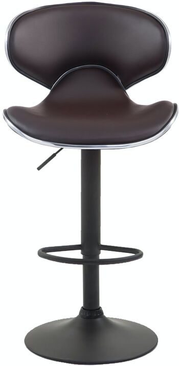 Tabouret de bar Las Vegas V2 marron noir 49x46x88 cuir artificiel marron Métal chromé 2