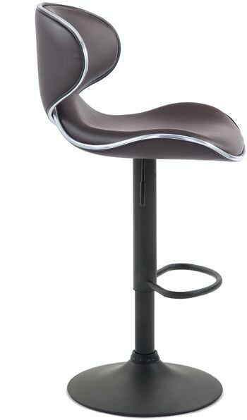 Tabouret de bar Las Vegas V2 marron noir 49x46x88 cuir artificiel marron Métal chromé 3