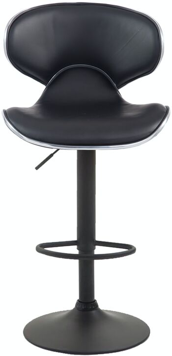 Tabouret de bar Las Vegas V2 noir noir 49x46x88 cuir artificiel noir Métal chromé 2