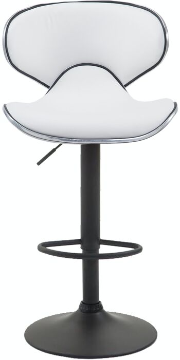 Tabouret de bar Las Vegas V2 noir blanc 49x46x88 cuir artificiel blanc Métal chromé 2