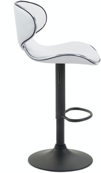 Tabouret de bar Las Vegas V2 noir blanc 49x46x88 cuir artificiel blanc Métal chromé 3