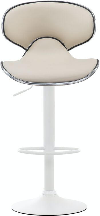 Tabouret de bar Las Vegas V2 blanc crème 49x46x88 similicuir crème Métal chromé 2