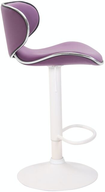 Tabouret de bar Las Vegas V2 blanc violet 49x46x88 cuir artificiel violet Métal chromé 3