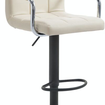 Bar stool Lucy V2 black cream 46x54x91 cream leatherette metal