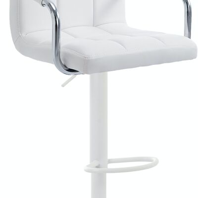 Tabouret de bar Lucy V2 blanc blanc 46x54x91 cuir artificiel blanc métal