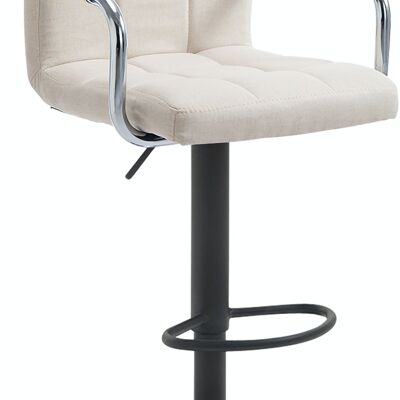 Tabouret de bar Lucy V2 tissu noir beige 46x54x91 beige Matière métal