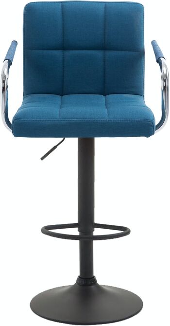 Tabouret de bar Lucy V2 tissu bleu noir 46x54x91 bleu Matière métal 2