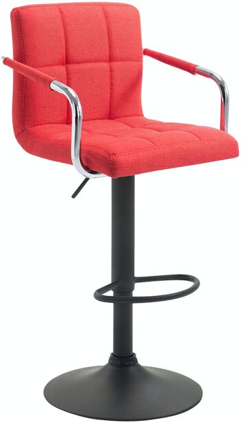 Tabouret de bar Lucy V2 tissu noir rouge vif 46x54x91 rouge vif Matière métal 1