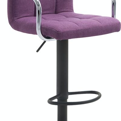 Tabouret de bar Lucy V2 tissu noir violet 46x54x91 violet Matière métal