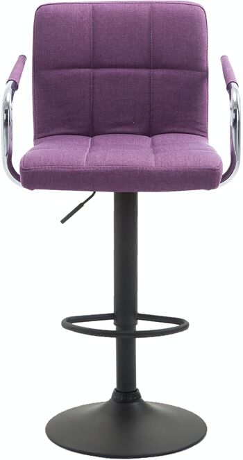 Tabouret de bar Lucy V2 tissu noir violet 46x54x91 violet Matière métal 2