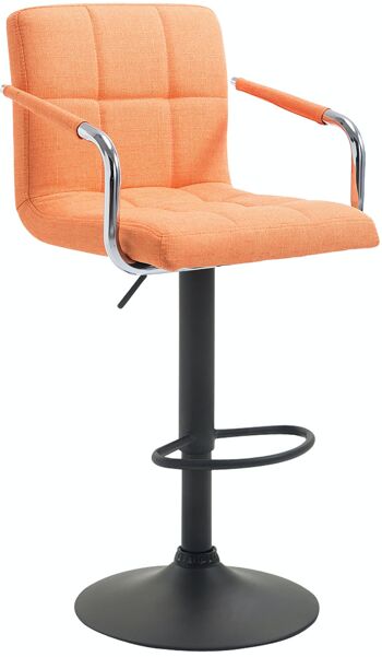 Tabouret de bar Lucy V2 tissu noir orange 46x54x91 orange Matière métal 1