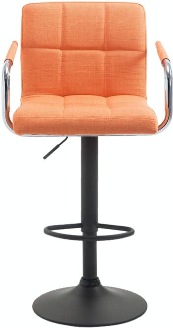 Tabouret de bar Lucy V2 tissu noir orange 46x54x91 orange Matière métal 2