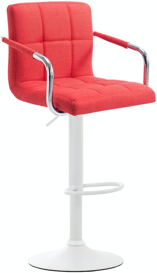 Barkruk Lucy V2 stof wit fel rood 46x54x91 fel rood Materiaal metaal