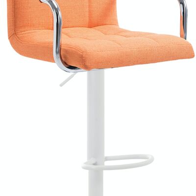 Tabouret de bar Lucy V2 tissu blanc orange 46x54x91 orange Matière métal