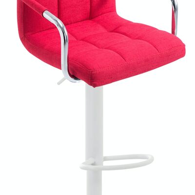 Tabouret de bar Lucy V2 tissu blanc rouge 46x54x91 rouge Matière métal