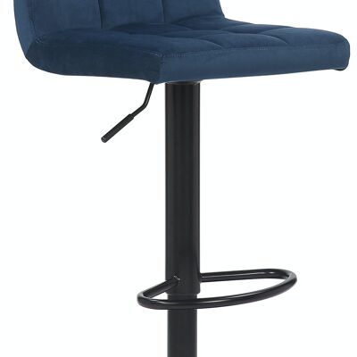 Bar stool Feni velvet blue 40x40x85 blue velvet Metal matte black