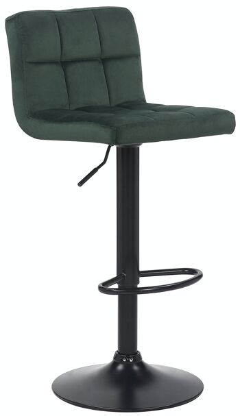 Tabouret de bar Feni velours végétal 40x40x85 velours végétal Métal noir mat 1