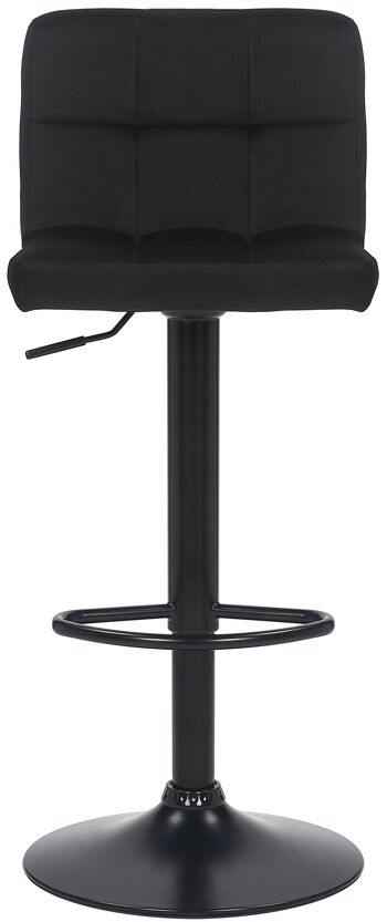 Tabouret de bar Feni velours noir 40x40x85 velours noir Métal noir mat 2