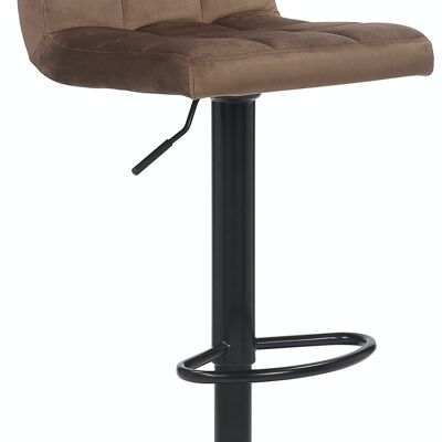 Tabouret de bar Feni velours marron 40x40x85 velours marron Métal noir mat