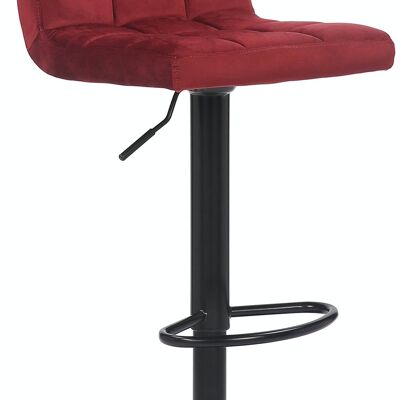 Tabouret de bar Feni velours rouge 40x40x85 velours rouge Métal noir mat