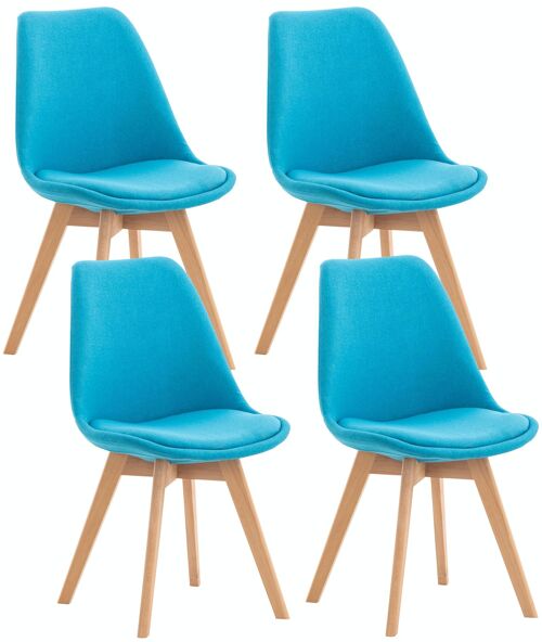 Set van 4 stoelen Linares stof turkoois 50x49x83 turkoois kunstleer Hout