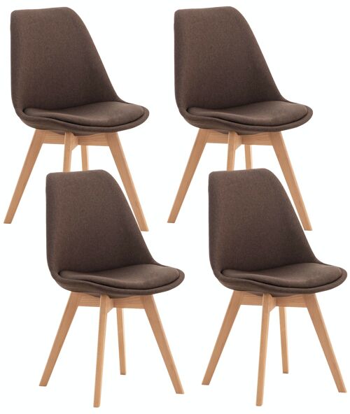 Set van 4 stoelen Linares stof bruin 50x49x83 bruin kunstleer Hout