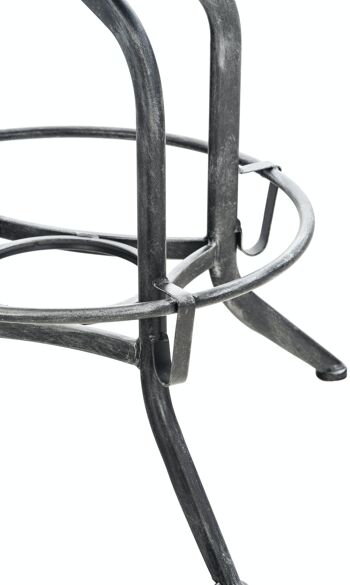 Tabouret de bar Avadi Vintage simili cuir marron argent antique 44x44x59 métal similicuir vintage marron 5