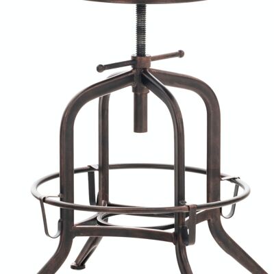 Barhocker Avadi Vintage Kunstleder Bronze Grau 44x44x59 Graues Vintage Kunstleder Metall