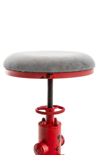 Tabouret de bar Lumos Vintage simili cuir rouge gris foncé 35x35x63 gris foncé Vintage simili cuir métal 2