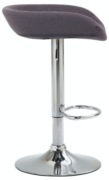 Tabouret de bar Anaheim feutre chrome Gris 43x52x67 Métal feutre gris 3