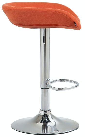 Tabouret de bar Anaheim feutre chrome orange 43x52x67 métal feutre orange 3