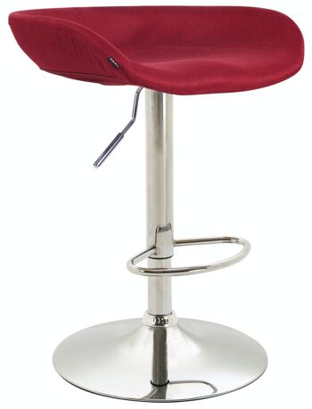 Tabouret de bar Anaheim tissu chrome rouge 43x52x67 rouge Matière métal 1