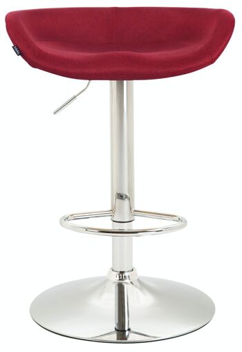 Tabouret de bar Anaheim tissu chrome rouge 43x52x67 rouge Matière métal 2