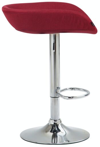 Tabouret de bar Anaheim tissu chrome rouge 43x52x67 rouge Matière métal 3