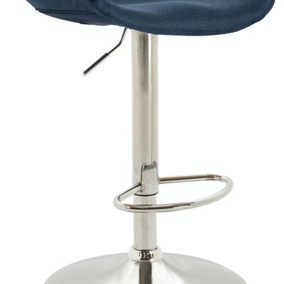 Tabouret de bar Anaheim tissu chrome bleu 43x52x67 bleu Matière métal